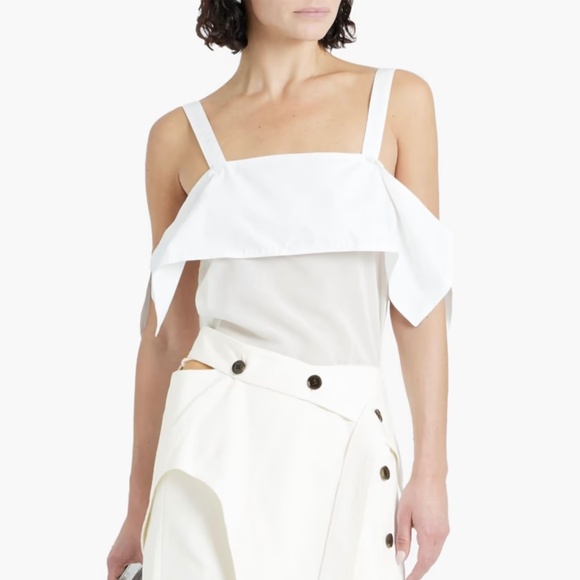3.1 Phillip Lim Layered Ivory Voile Poplin White Sleeveless Top. Size US6 NWT - Picture 3 of 7